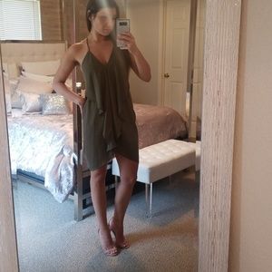 Olive green flowy dress